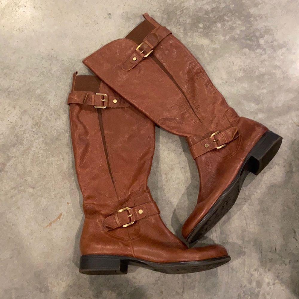 Brown knee high boots